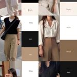 поєднання кольорів в одязі — нейтральна палітра чорний бежевий білий